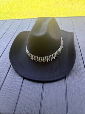 (BOGO - Free) Black Western Cowboy Hat with Jeweled Band